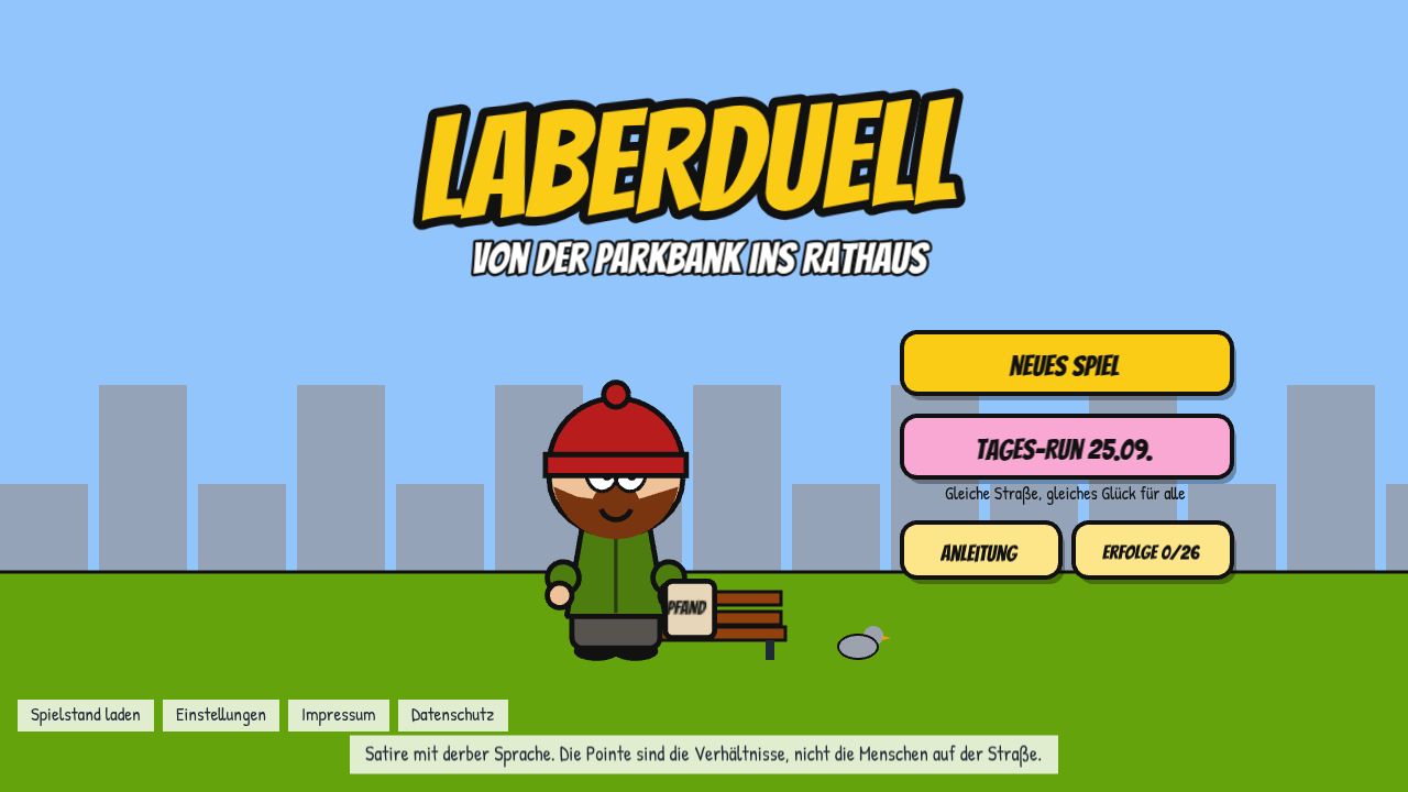 Titelbild von Laberduell mit Pappfigur und Parkbank
